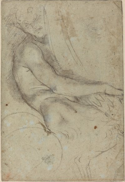 拿着圆盘的萨提尔 作者 Annibale Carracci