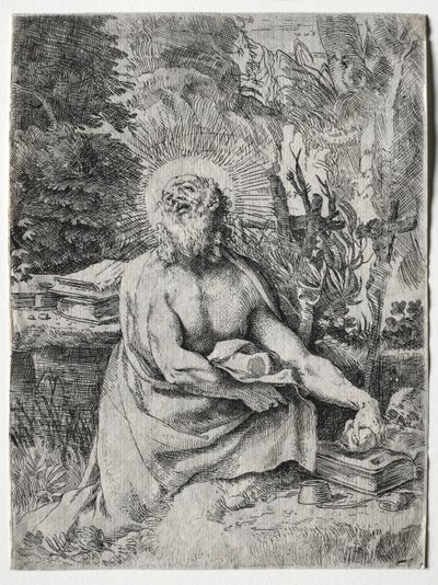 圣杰罗姆角1591。 作者 Annibale Carracci