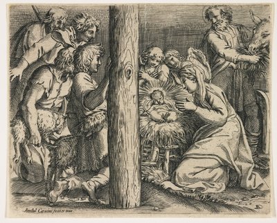 牧羊人的崇拜，c。 1606 作者 Annibale Carracci