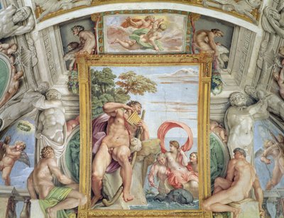 Galleria Carracci Carracci Hall详细的Polyphemus和Galatea，1597-1604壁画 作者 Annibale Carracci