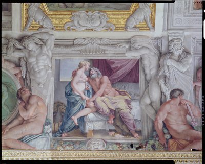 Carracci Carracci画廊大厅细节木星和朱诺，1597-1604新鲜 作者 Annibale Carracci