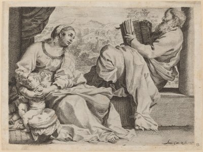 与施洗者圣约翰在一起的圣家族 作者 Annibale Carracci