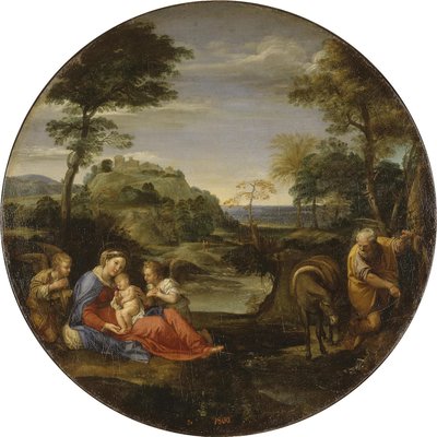 飞往埃及的其余部分 作者 Annibale Carracci