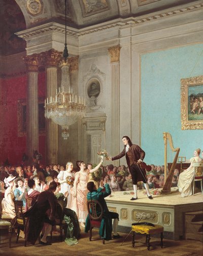 帕格尼尼的第一次胜利，约 1890 年，意大利 Annibale Gatti 作画 作者 安妮巴勒·加蒂（Annibale Gatti）