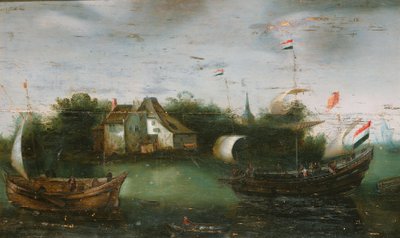 内河航道上航行的船只 作者 Hendrik Cornelisz Vroom（拒绝归因）