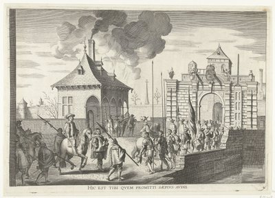 抵达根特布鲁日门；1635 年斐迪南进入根特（编号 4）
Hic est tibi quem promitti saepius audis（物品上的标题）
Porta Brugenis qua Ser.Cardinalis urbem ingreditus 作者 无名氏