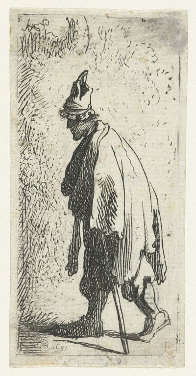 持棍乞丐 作者 伦勃朗·范·莱恩 (Rembrandt van Rijn)
