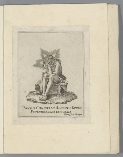 冰冷石头上的基督
小耶稣受难像（系列名称）
Passio Christi Ab Alberto Durer Nurenburgensi Effigiata（物品上的系列名称） 作者 无名氏