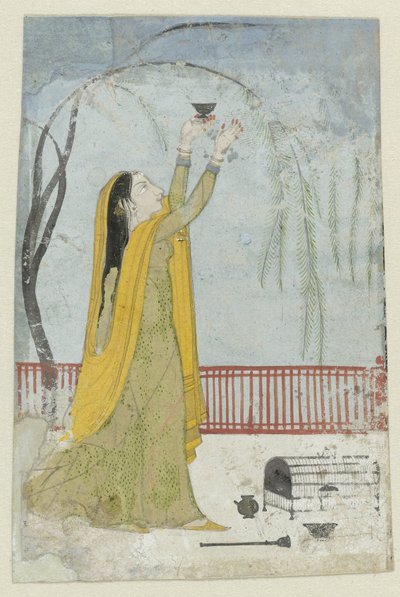 女士引诱小鸟 作者 无名氏