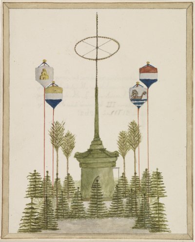 1862 年 5 月 21 日威廉三世国王陛下抵达米德尔堡时，米德尔堡 Grote Markt 广场周围的装饰（标题见实物） 作者 无名氏