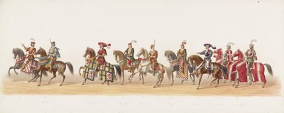1873 年代尔夫特游行（第七版）
代尔夫特学生团成员于 1873 年 7 月 8 日举行的服装游行，描绘了：1492 年祖特芬伯爵、盖尔公爵、埃格蒙特的查理进入阿纳姆（系列 作者 无名氏