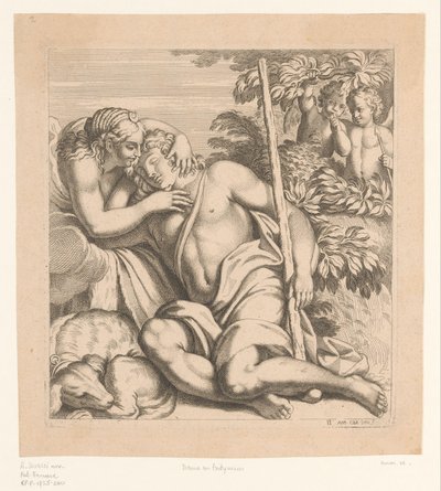 戴安娜和恩底弥翁 罗马法尔内塞宫的绘画（系列标题） 作者 Annibale Carracci
