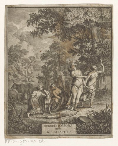 戴安娜和牧羊人 扉页：杰拉德·肯弗 (Gerard Kempher)，《牧羊人之歌》，1732 年 作者 无名氏