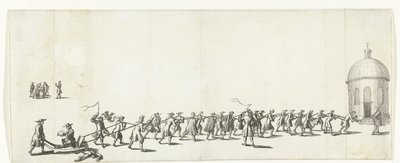 多米尼克被人用手推车拉到圆形路德教堂，1683-1684 年 作者 无名氏