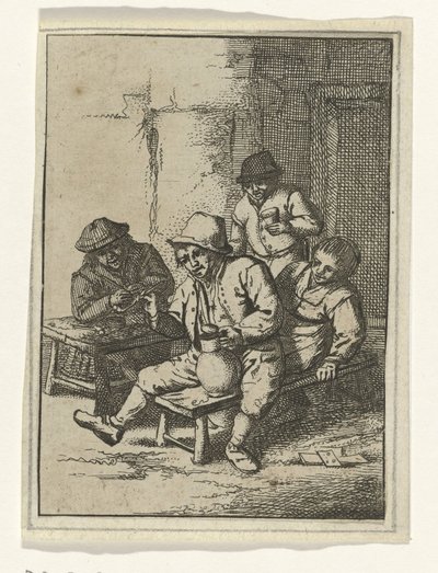 餐桌上的酒伴 作者 Adriaen van Ostade（复制后）