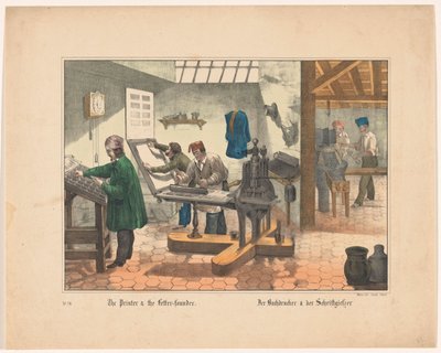 印刷厂和字体铸造厂
印刷商和印刷厂创办人 / Der Buchdrucker  der Schriftgietzer（物品上的标题） 作者 无名氏