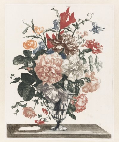 五幅玻璃花瓶中的鲜花版画
脚踩玻璃花瓶与鲜花 作者 无名氏