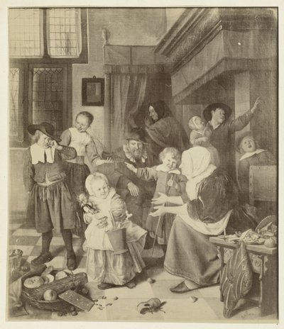 扬-斯泰恩绘画作品《圣尼古拉斯节》的摄影再现 作者 莱昂和莱维（归因于）