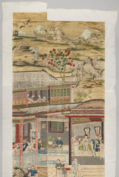 绘有中国风俗画的壁挂残片 作者 无名氏