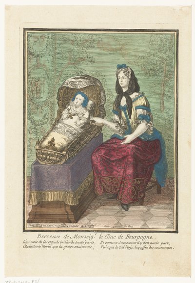 摇篮中的法国国王
Berceuse de Monseigr. Le Duc de Bourgogne.(物品上的标题） 作者 边缘克朗