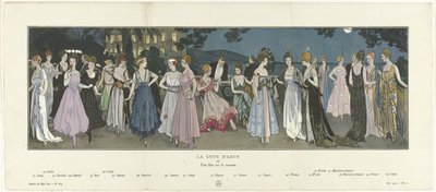 盂兰盆节公报》，1915 年 - 第 8-9 期：法国里维埃拉或露台上的派对 作者 无名氏