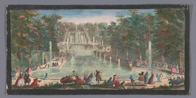 圣克劳德城堡花园的瀑布景观 Veue de la Cascade de St. Cloud（物体上的标题） 作者 雅克·里戈（可能）