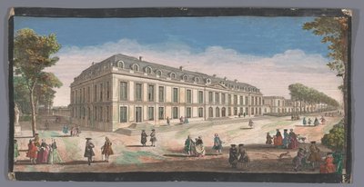 从花园看到的Château de Choisy 景观 Vüe ​​de la Maison Royalle de Choisy du côté du jardin（物品上的标题） 作者 雅克·里戈（可能）