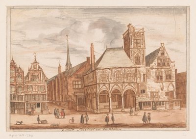 阿姆斯特丹旧市政厅的视图 Toudt Stadhuys van 阿姆斯特丹（物品上的标题） 作者 无名氏