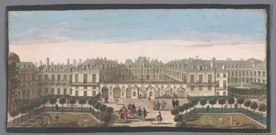巴黎皇家宫殿的景观 Vûë du Palais Royal（物体上的标题） 作者 雅克·里戈（可能）
