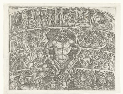 有撒旦的地狱和恶魔对罪人的惩罚
Questo el inferno del chapo santo di Pisa（标题见实物） 作者 Andrea di Cione 名为 Orcagna（归属于）