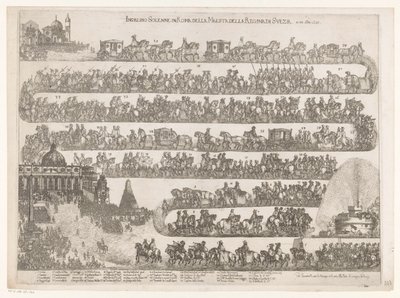 克里斯蒂娜-范-茨韦登王后在罗马的庄严入城仪式
1655 年 10 月 23 日瑞典王后在罗马的庄严入场仪式（标题见实物） 作者 乔瓦尼·贾科莫·德罗西