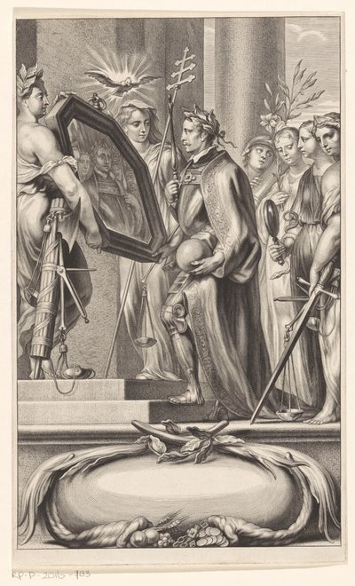 国王是正义与信仰的镜子
扉页：Petrus Belluga 和 Camillo Borello，Speculum principum，1655 年 作者 无名氏