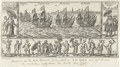 1598 年，根据 Houtman 的《Journael vande reyse der Hollandtsche schepen ghedaen in Oost Indien》原标题印刷的副本 作者 无名氏