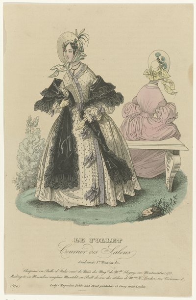 Le Follet，Courrier des Salons，约 1836 年，第 520 期：Chapeau en Paill (...) 作者 无名氏