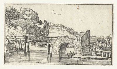 男子赶着驴子走向一座桥
Esaias van de Velde 风景画（系列名称） 作者 以赛亚斯·范德韦尔德