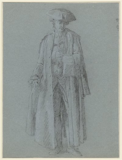 身穿长外套，一只手插在背心里的缝衣男子 作者 Cornelis Troost（拒绝归因）