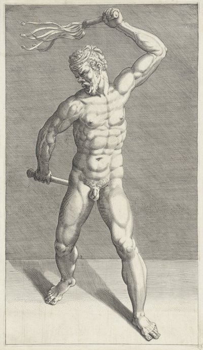拿着两个鞭子的人
鞭打基督 作者 威廉·丹尼尔斯（Willem Danielsz）。范·特特罗德