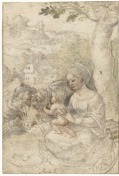 马利亚怀了孩子，约瑟夫聆听天使的声音 作者 Pieter Coecke van Aelst (一)