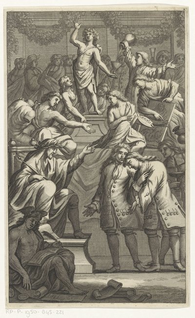 接待 Cornelis de Bruyn 作为 Bentvueghels 的新成员 作者 无名氏
