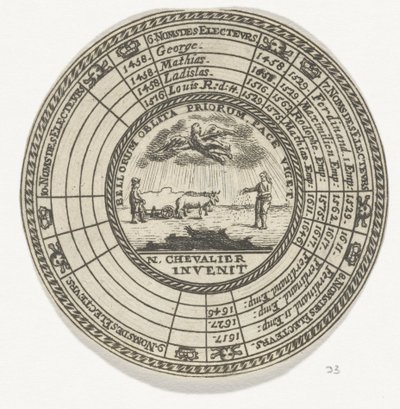 带有徽章和波希米亚国王名字的令牌 作者 尼古拉斯·谢瓦利埃（Nicolas Chevalier）