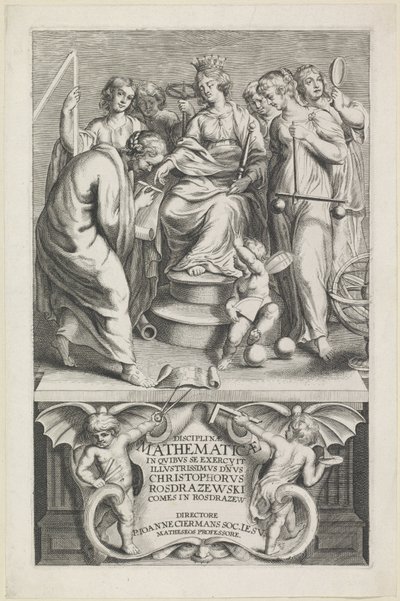 数学的人格化
扉页：Christophorus Rosdrazewski，Disciplinae Mathematicae，[1640-1648］ 作者 无名氏