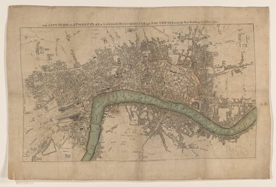伦敦地图, 1761年
城市指南或伦敦、威斯敏斯特和南华克的袖珍平面图，以及 1761 年的新建筑（标题见实物） 作者 托马斯鲍尔斯（二）