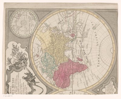 世界地图的右半部分，显示东半球 Mappa totius mundi : adornata juxta Observations (...)（对象上的标题） 作者 无名氏