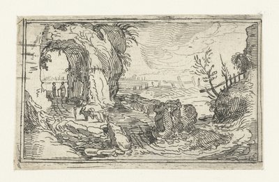 岩石景观与瀑布小径 作者 Esaias van de Velde（拒绝归属）