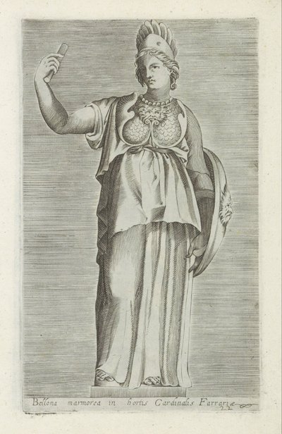 贝洛娜雕塑
Bellona marmorea in hortis cardinalis Farrariae（物体上的标题）
罗马的古代雕塑（系列名称）
Antiquarum statuarum urbis Romae quae in publicis locis visuntur icones（系列标题） 作者 无名氏
