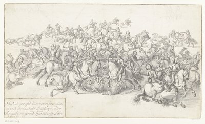 莱克贝特战役，1600 年
Bloedich gevecht tusschen 22 francoische en 22 Nederlantsche Ruyteren onder Breaut en gerard Leckerbeetge Ao. 1600（标题见实物） 作者 塞巴斯蒂安·弗朗克斯（可能）