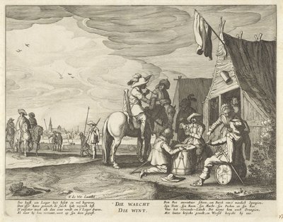 旅店前的士兵
Die waecht die wint（物体上的标题） 作者 无名氏