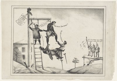 关于志愿军的漫画，1830 年
Aux armes！Aux Armes！(物体上的标题） 作者 无名氏