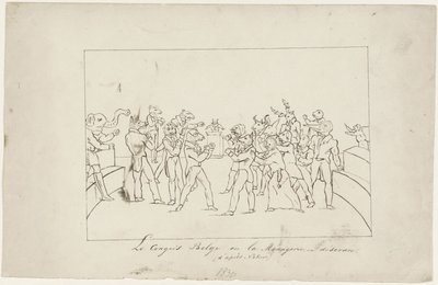 关于比利时国民议会在选举国王问题上的分歧的漫画，1831 年
Le Congrès Belge ou la Ménagerie en désordre.(d