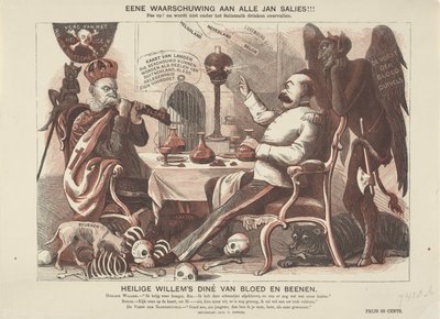 威廉一世皇帝和俾斯麦的漫画，1870 年 圣威廉的血与骨晚餐（物体上的标题） 作者 詹姆斯乔治强盗